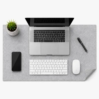 Imagen del producto de Base de fieltro para escritorio, 80 x 40 cm, gris claro