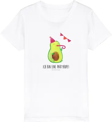 Produktbild von Mr. & Mrs. Panda Organic Kinder T-Shirt Avocado Feier 12-14 Jahre (152/164) - Weiß - Geschenk, Feierlichkeit, für, Jungen, Teenager, Gute Laune, Kindershirt, Geburtstag