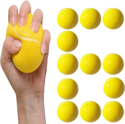 Imagen del producto de Juego de pelotas de espuma, 16 unidades, suaves, de color amarillo, para uso en interiores y exteriores