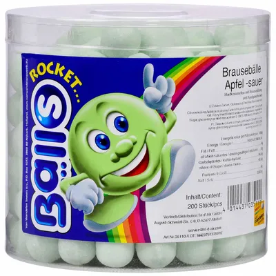Immagine prodotto di Rocket Balls palline di sorbetto alla mela confetto acido 200s 1440g