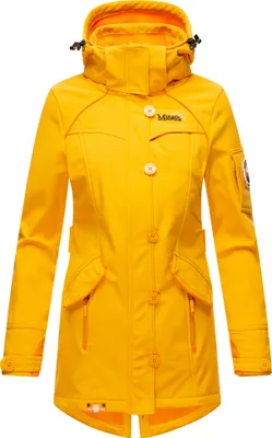 Produktbild von Marikoo Soulinaa Wasserdichte Damen Softshelljacke mit Kapuze Outdoor Jacke Regenjacke Regenmantel Amber Yellow Gr. 34 - XS