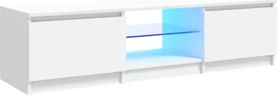 Image de vidaXL Armoire TV avec lampes LED blanc 140x40x36 cm