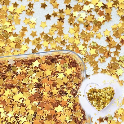 Obrázek produktu pro 50 g třpytivých hvězdičkových konfet, zlaté stolní třpytky, vánoční konfety, na svatby, narozeniny a vánoční oslavy