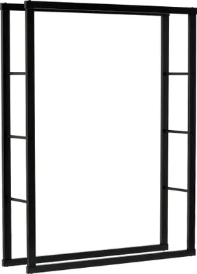 Zdjęcie produktu dla Regał na drewno kominkowe 100 x 25 x 100 cm, stal malowana proszkowo, czarny