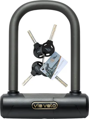 Produktbild von Mini-Bügelschloss für Fahrräder, Stahlbügel 16 mm, 2 Schlüssel, Fahrradsicherheit