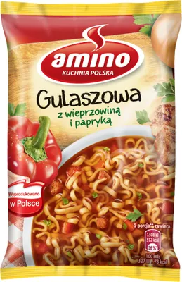 Obrázok produktu pre Amino instantná dusená polievka s bravčovým mäsom a paprikou 59 G