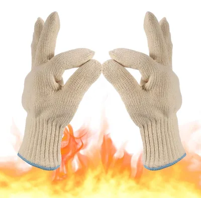 Image de Gants de cuisine manique - Résistant à la chaleur jusqu'à 250 °C - Lavable - Pour cuisine et barbecue