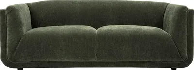 Produktbild von Miliboo - Designersofa mit 3 Sitzplätzen in Samteffekt Stoff khakigrün HOSBO