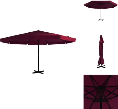 Obrázek produktu pro vidaXL Slunečník s hliníkovou tyčí 500 cm Bordeaux red - Slunečníky a slunečníky