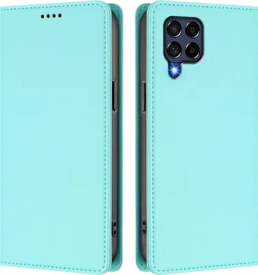 Obrázek produktu pro Kožené pouzdro pro Samsung Galaxy M53 5G, magnetické flipové pouzdro zPolyuretankůže se stojánkem Mátově zelená
