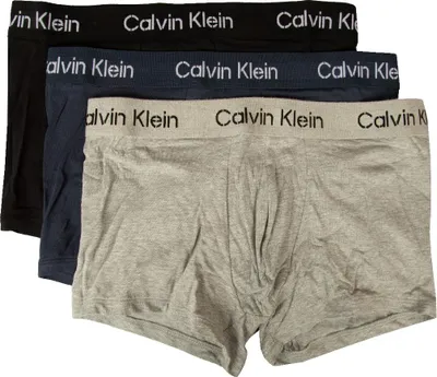 Zdjęcie produktu dla Bokserki męskie CK CALVIN KLEIN 3-pak elastycznych bawełnianych bokserek NB3709A trunk 3pk, KDX Black / speakesy / grey heather, XS, 95% bawełna, 5% Elasthan