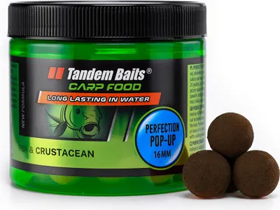 Produktbild von Tandem Baits Carp Food Perfection Pop-Up Fisch & Schalentiere, Karpfen-Pop-Ups, Karpfen Angeln ohne Mühe, Köder zum Große-Fische-Angeln, Karpfenzubehör Profis & Hobby-Angler 16 mm 7 g
