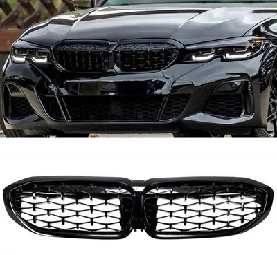 Productafbeelding van Wabengrill, zwart, glanzend, passend voor BMW 3-serie G20 G21
