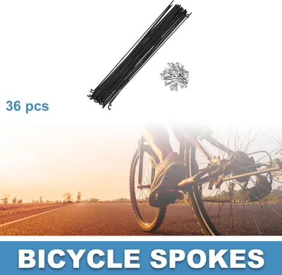 Image de Rayons De Vélo 14G 240Mm Rayons De Vélo De Montagne En Acier Noir 36 Pièces
