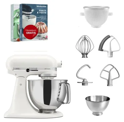 Produktbild von KitchenAid 4,8 L 5KSM175 Artisan Küchenmaschine Icelover mit Eiszubereiter Porcelain White