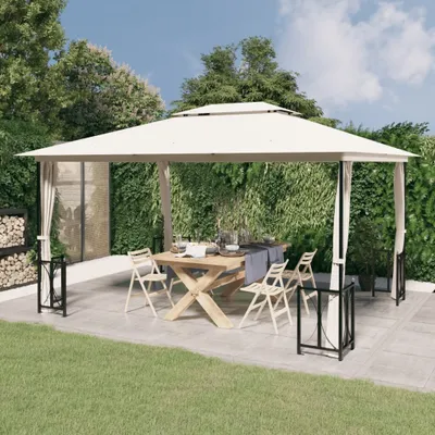 Produktbild von Pavillon mit Seitenwänden & Doppeldach 3x4 m Creme , Pavillons & Partyzelte Design 2024
