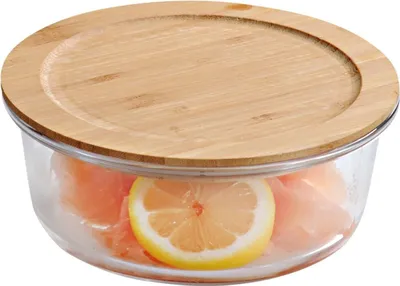 Produktbild von KESPER Lebensmittelbehälter mit Bambusdeckel 700 ml rund 38024