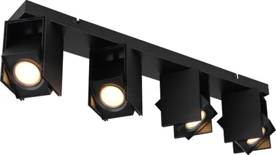 Produktbild von Globo Lighting Strahler Metall schwarz matt, Aluminium schwarz matt, Dreh-/Schwenkbar, LxBxH: 612x84x157mm, exkl. 4x GU10 5W 230V