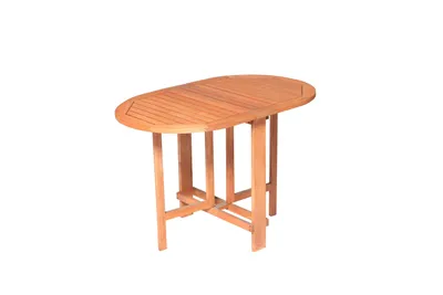 Produktbild von Merxx Gartentisch oval 120 x 60 cm, beidseitig abklappbar - Eukalyptus