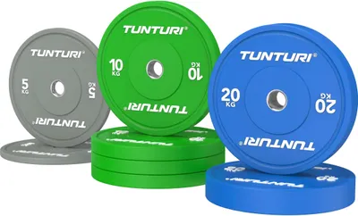 Produktbild von Tunturi Platinum Bumperplatten - Hantelgewichte - Hantelscheiben - Set 90kg