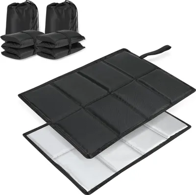 Produktbild von 2er Set Outdoor Sitzkissen faltbar, Isolier-Sitzauflage wasser- & windfest, warmhaltend, maschinenwaschbar, inkl. Aufbewahrungsbeutel für Camping, Picknick & Spielplatz