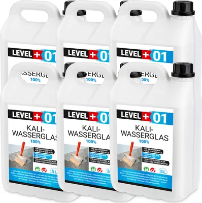 Produktbild von Kaliwasserglas 30L Pur Betonversiegelung Holzschutz Imprägnierung Grundierung Verfestung Unverdünnt Level+ RM01