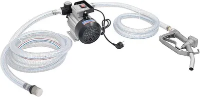 Produktbild von 230V Dieselpumpe,550W 2800RPM Selbstansaugend Pumpe mit 60L/min & 5m Saughöhe,Heizölpumpe mit 2m Einlass-/4m Auslassschlauch & manuelle Ölpistole,Ölpumpe für Landwirtschaft Fahrzeuge & Boote