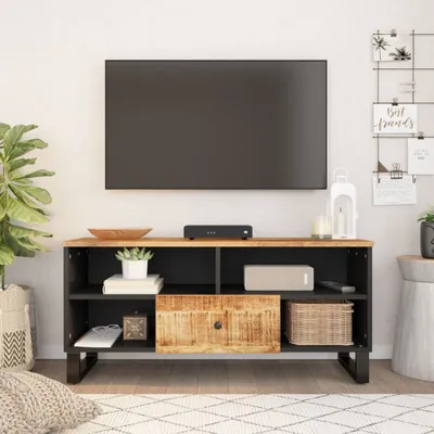 Produktbild von The Living Store TV-Schrank 100x33x46 cm Massivholz Mango & Holzwerkstoff