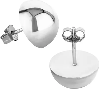 Produktbild von Paar 12mm Ohrstecker 925 Sterlingsilber Halbkugel Damen Stecker Ohrringen 9118