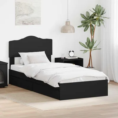 Obrázek produktu pro Maison Exclusive – Úložná postel, nastavitelná, černá, 90 x 190 cm, dřevotřísková deska