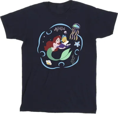 Produktbild von Disney - "The Little Mermaid Reading A Book" T-Shirt für Herren BI50144 (XL) (Marineblau)