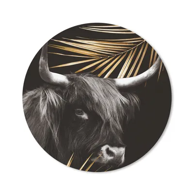 Produktbild von MuchoWow® Mauspad Mousepad Schottischer Highlander - Gold - Farn 30x30 cm - Mousepads - Maus Mat - Pad - Mausunterlage - Tischunterlage - Schreibtischmatten