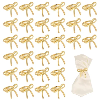 30 goldene Serviettenringe, Metallbogen, 5,7x4,7 cm, Tischdeko