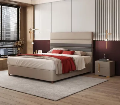 Immagine prodotto di Letto moderno di design 180x200 letti in ecopelle camera da letto matrimoniale hotel