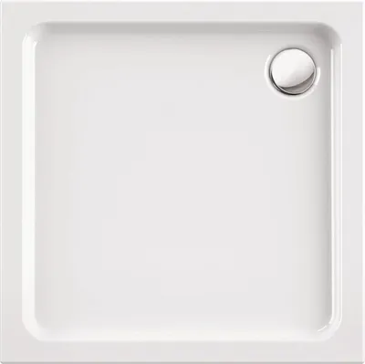 Produktbild von Calmwaters® - Modern Soft - Eckige Acryl-Duschtasse in 90 x 90 x 6,5 cm aus Kunststoff mit 90 mm breitem Abfluss - 01SL2962