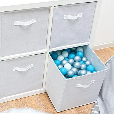 Produktbild von Famanu Aufbewahrungsboxen Set – 4 Stoffboxen mit Griff, passend für Kallax Regale