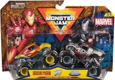Image de MONSTER JAM - modèle de collection en métal de Monster Truck, Marvel, set de 2 modèles, assortis, 1:64