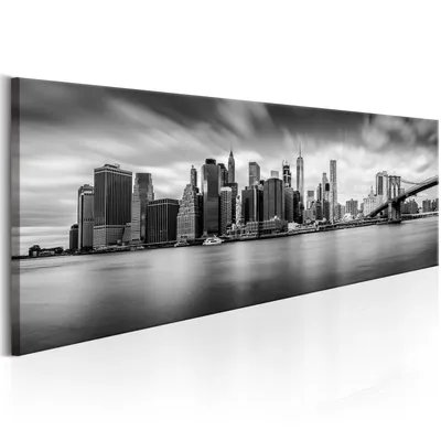 Produktbild von Italienischer Leinwand Leinwandbild - New York: Stylish City 135x45 cm Städte d-B-0154-b-a