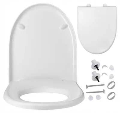 Produktbild von WC Sitz - Toilettensitz - Weiß - 45,1 Cm X 36,7 Cm - Antibakteriell - Duroplast - Langsam Schließend - Toilettendeckel