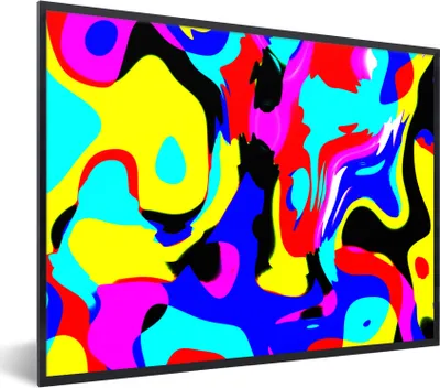 Produktbild von MuchoWow® MuchoWow® Gerahmtes Poster Bunter Hintergrund 80x60 cm - Poster mit zchwarzem Bilderrahmen - Schwarzem - Mit Gestell