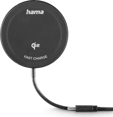 Produktbild von HAMA Kabelloses Qi2-Ladegerät, induktives Ladepad, Schnellladen, 15 W, Schwarz (00201750)