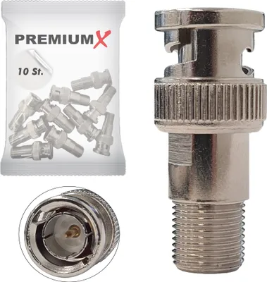 Produktbild von 10x PremiumX F-Adapter F-Buchse - BNC-Stecker