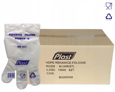 Produktbild von Plast Einweg-Folienhandschuhe HDPE Größe M 10000 Stück