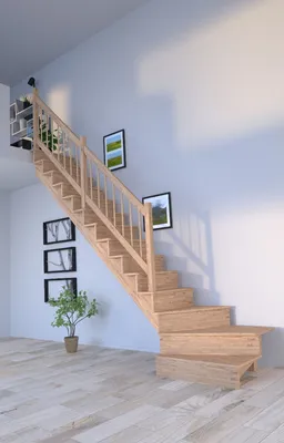 Produktbild von Holztreppe Lindos (Eiche) in  1/4 gewendelter Ausführung links-100 cm-links-Holz-Holz Design Geländer-mit Setzstufen