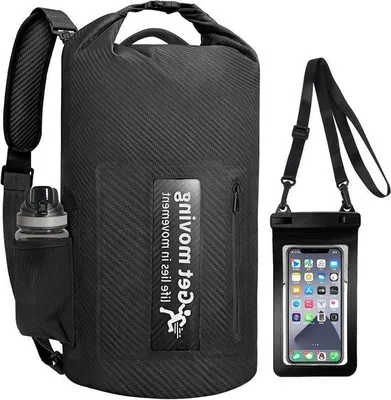 Produktbild von Wasserdichte Trockentasche 10L und 20L - Leichter Rolltop Rucksack für Outdoor-Aktivitäten wie Kajakfahren, Angeln und Schwimmen mit Schultergurt