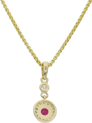 Produktbild von JuwelmaLux Anhänger 333/000 (8 Karat) Gold mit Rubin und Zirkonia JL39-02-0107