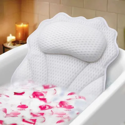 Productafbeelding van Badkussen RUVINCE Ergonomisch Luxe badkussen met hoofd - Nek - Schouder en rug - 4D badkussens voor bad met 6 krachtige zuignappen
