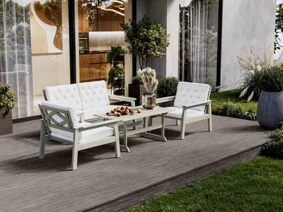 Produktbild von WOODTEX | 4 m | Grau Terrassendiele Douglasie, Europäische Terrassenbretter, Holz Terrassendielen, Kesseldruckimprägniert, Langlebig, Wetterbeständig, Pflegeleicht