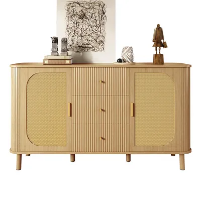 Produktbild von Sideboard mit Schubladen Aufbewahrungsschrank für Wohnzimmer Esszimmer 140*40*80 cm Holz