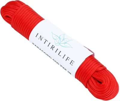 Produktbild von Intirilife 31m Nylon Outdoor Seil in ROT – Garten Seil 31 Meter lang und 4 mm dick – Paracord Seil Schnur reißfest und robust mit 7 Kernfäden vielseitig einsetzbar für Garten und co.
